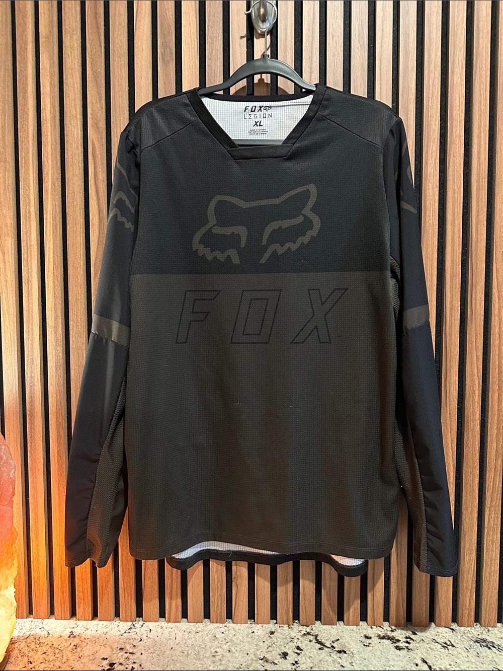 Fox Black Long Sleeve MTB Jersey with Subtle Logo